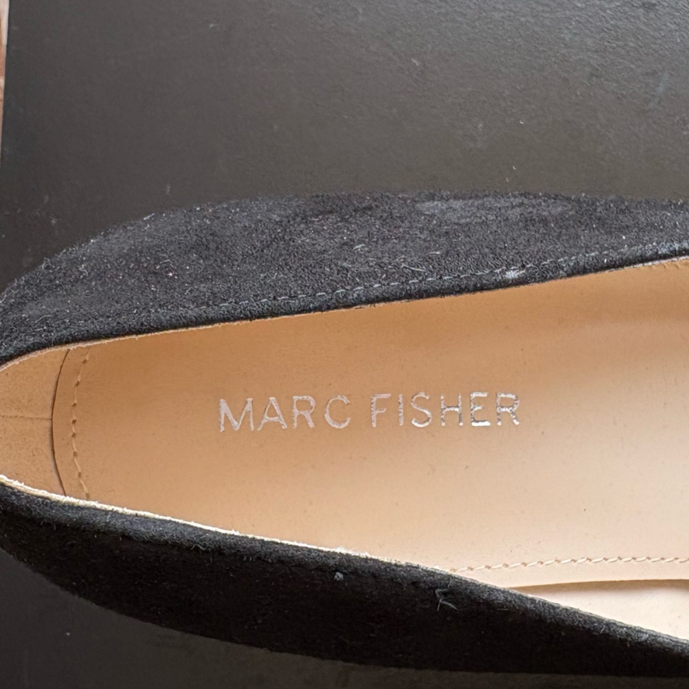 Marc Fisher Keri Black Suede Block Heel Pumps Size 8.5 - Picture 9 of 13